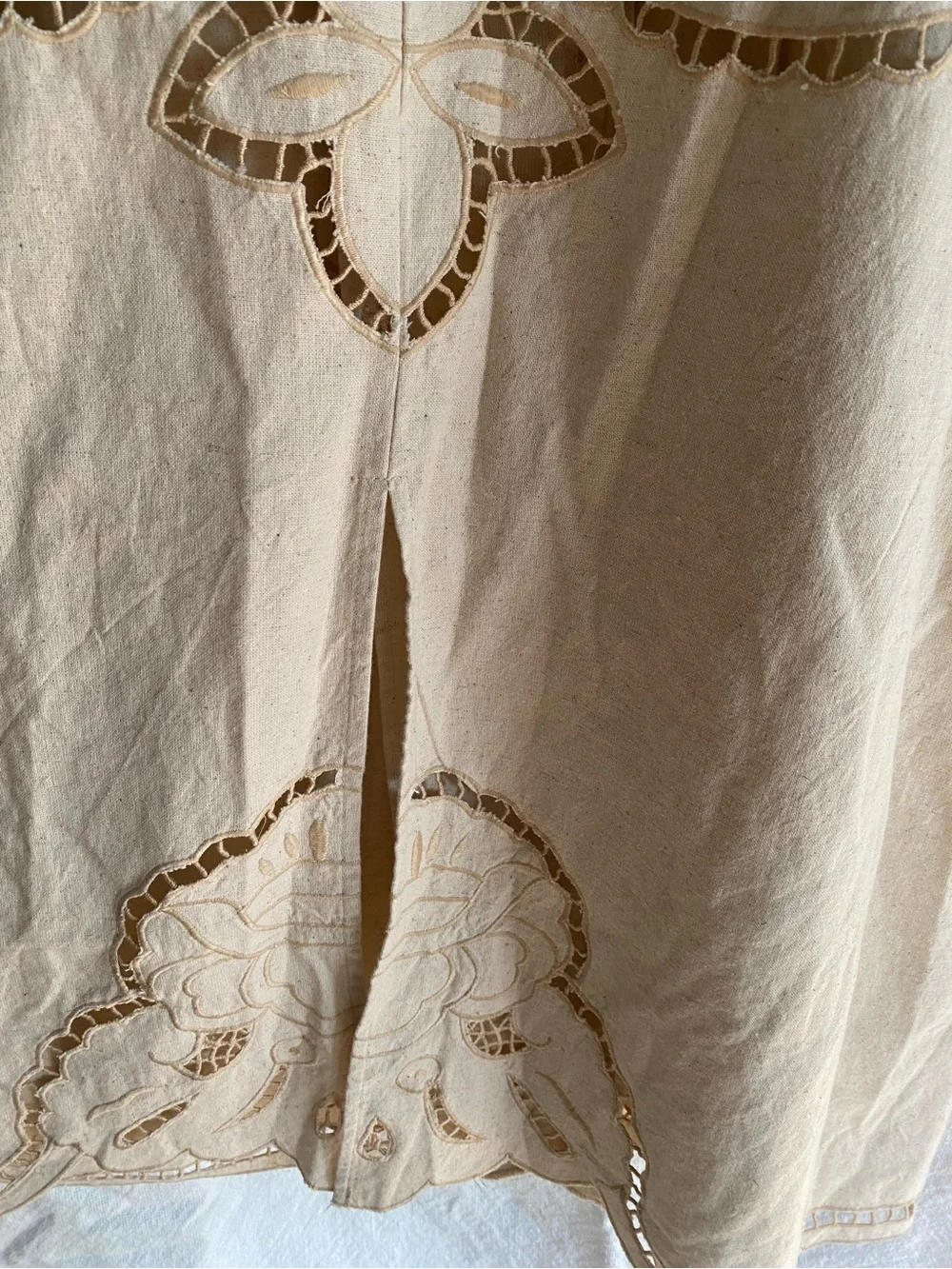 Anthropologie Avec Les Filles Cutwork Linen  Trench Coat/Duster Size Large NWT - Picture 10 of 12